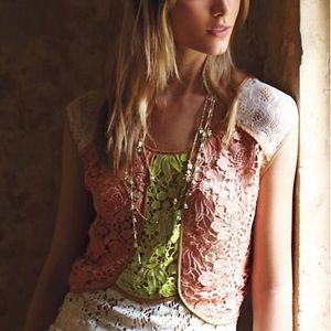 Anthropologie Patchwork Lace Shell